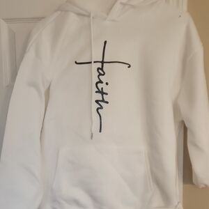 White Faith Hoodie Sweatshirt